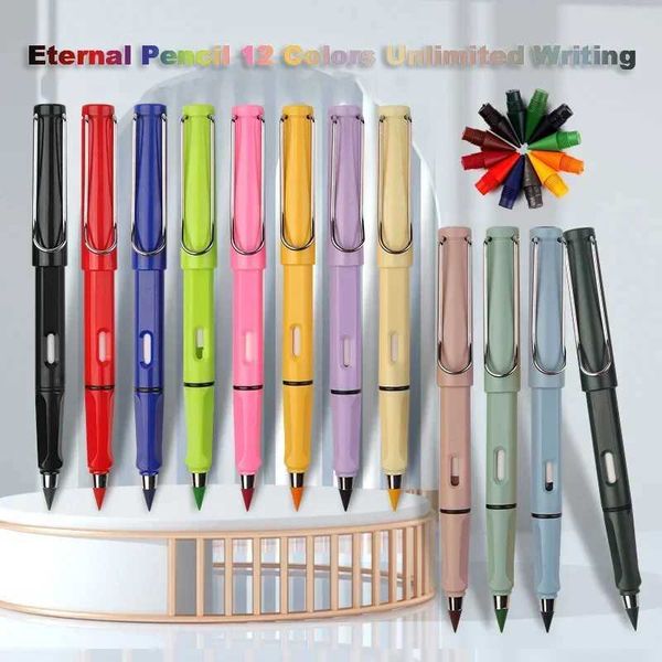 Crayon Pencils Multicolor Infinity Pencil No Ink Eternal Pencil For Kids Art Sketch Color Pen Tool Gift School Supplies Stationery WX5.23
