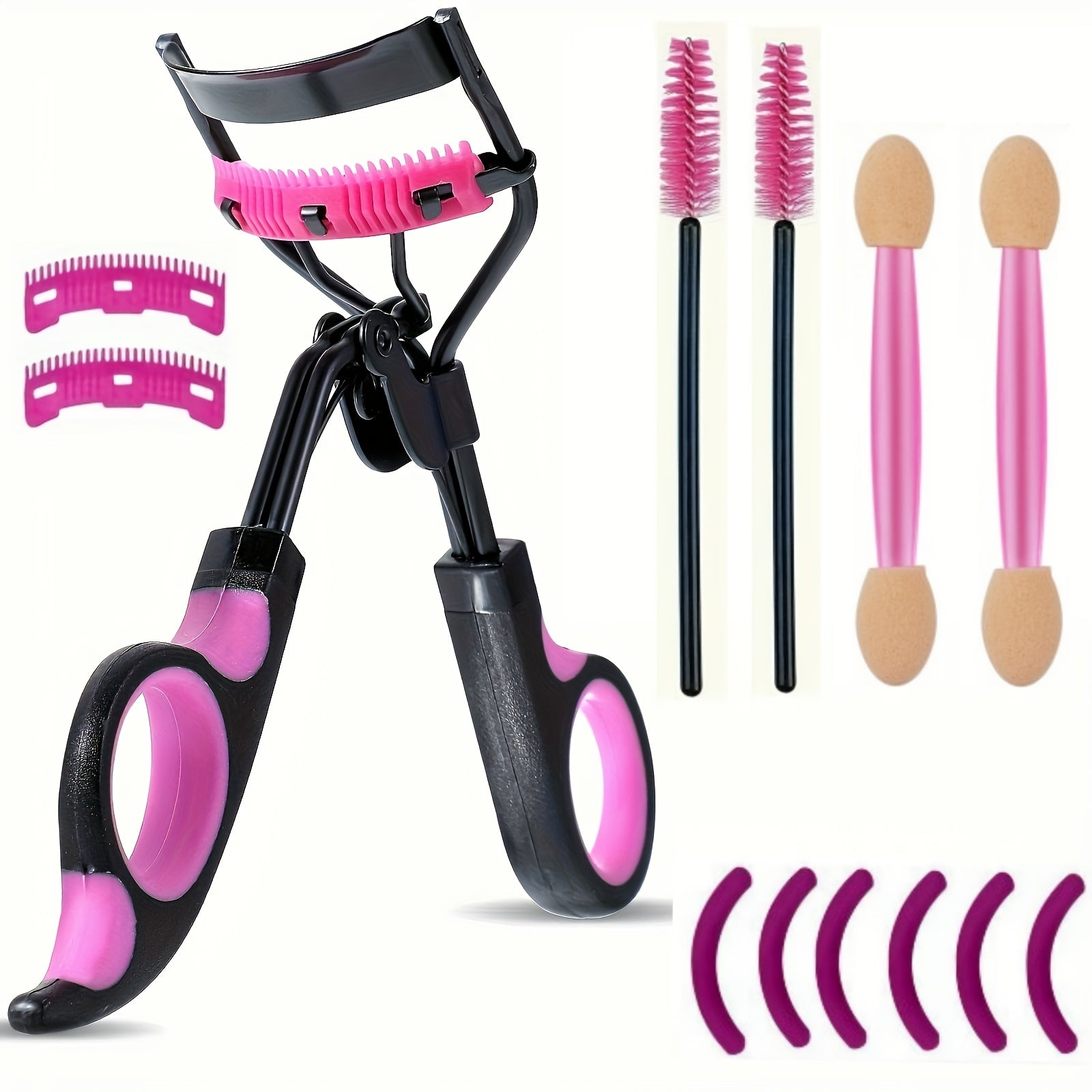 TEMU A Set Of Tools Including An Eyelash Curler, Eyebrow Comb, Mascara Separator, Eyelash Comb, Eyebrow Brush, Eyeshadow Brush, 2 Eyelash Brushes, 2
