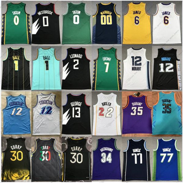 Basketball Ja Morant James Jersey Stephen Curry LaMelo Ball Jimmy Butler Lillard Tatum Devin Booker Kevin Durant Luka Doncic Antetokounmpo D