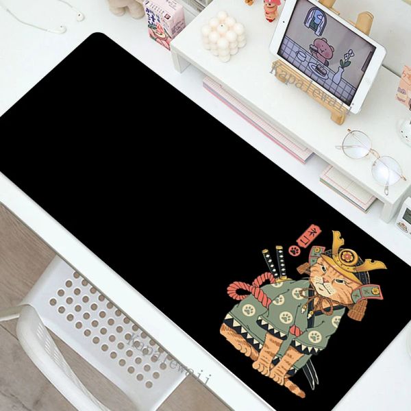 Japanese Cat Mouse Pad Large Gamer Mausepad Desk Mat Computer Gaming Accessories Art Carpet 90x40 Play Mats Anime Office Mat