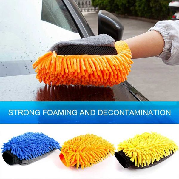 Car Cleaning Gloves Thick Car Cleaning Mitt Car Wash Microfiber Gloves Washable Double Faced Glove For Car Cleaning MaintenanceC241211