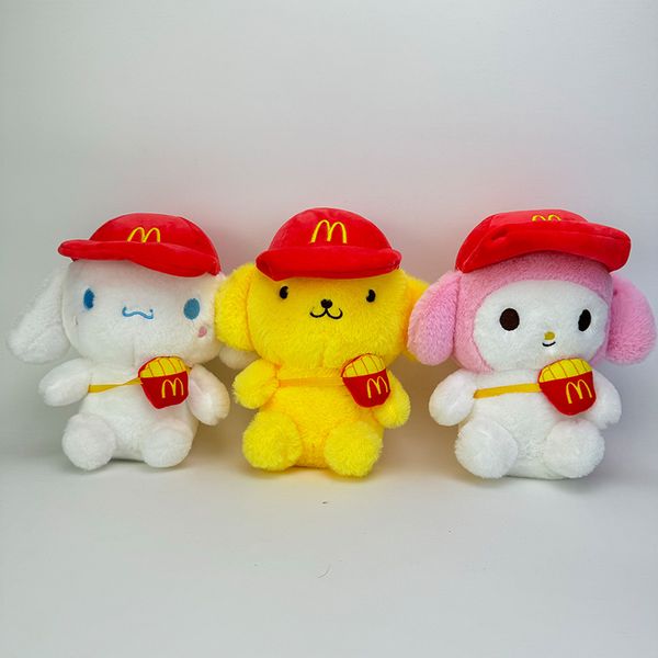 Wholesale cute French fries, kitten plush toys, Kuromi dolls, white plush toys, children&#039;s playmates, home decoration