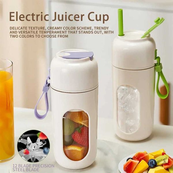 12 blade portable electric juicer cup 350ML multifunctional juicer fruit blender 3000mAh USB charging mini juicer W241025