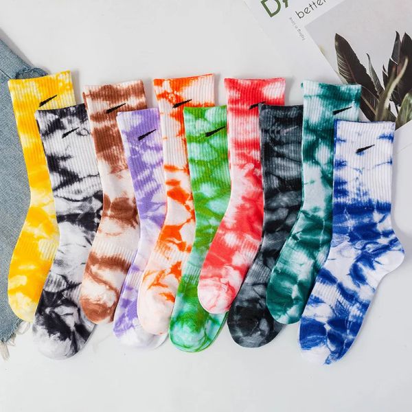 Party Favor Tie-Dye Four Seasons Men&#039;s And Women&#039;s Long Tube Cotton Sports High-Top Ins Tide Candy-Colored Socks 829 0614
