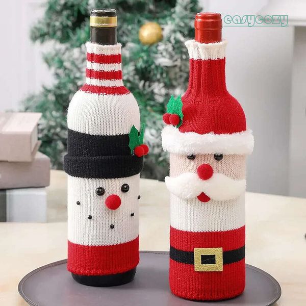Christmas Decorations for Home Santa Claus Wine Bottle Cover Snowman Stocking Gift Holders Xmas Decor New Year 559