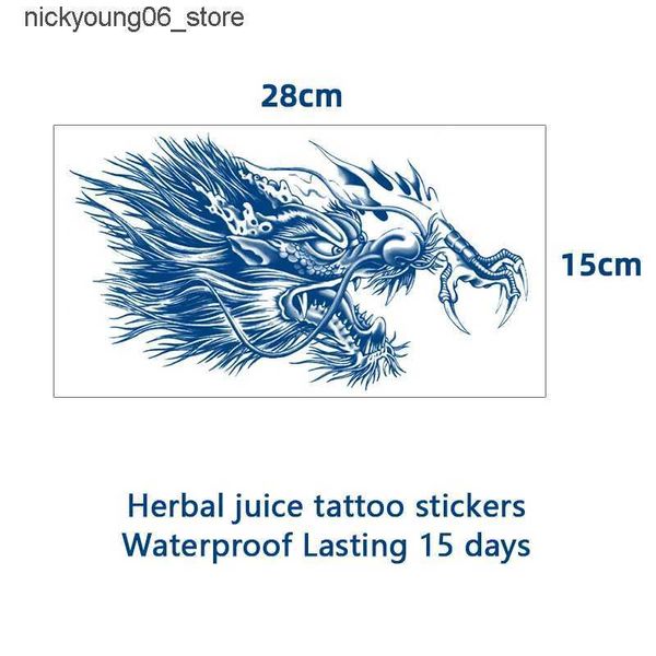 Tattoos Colored Drawing Stickers Breast Herbal Juice Sticker Waterproof Temporary Body Lasts 15 Days Fake with Letters L240910
