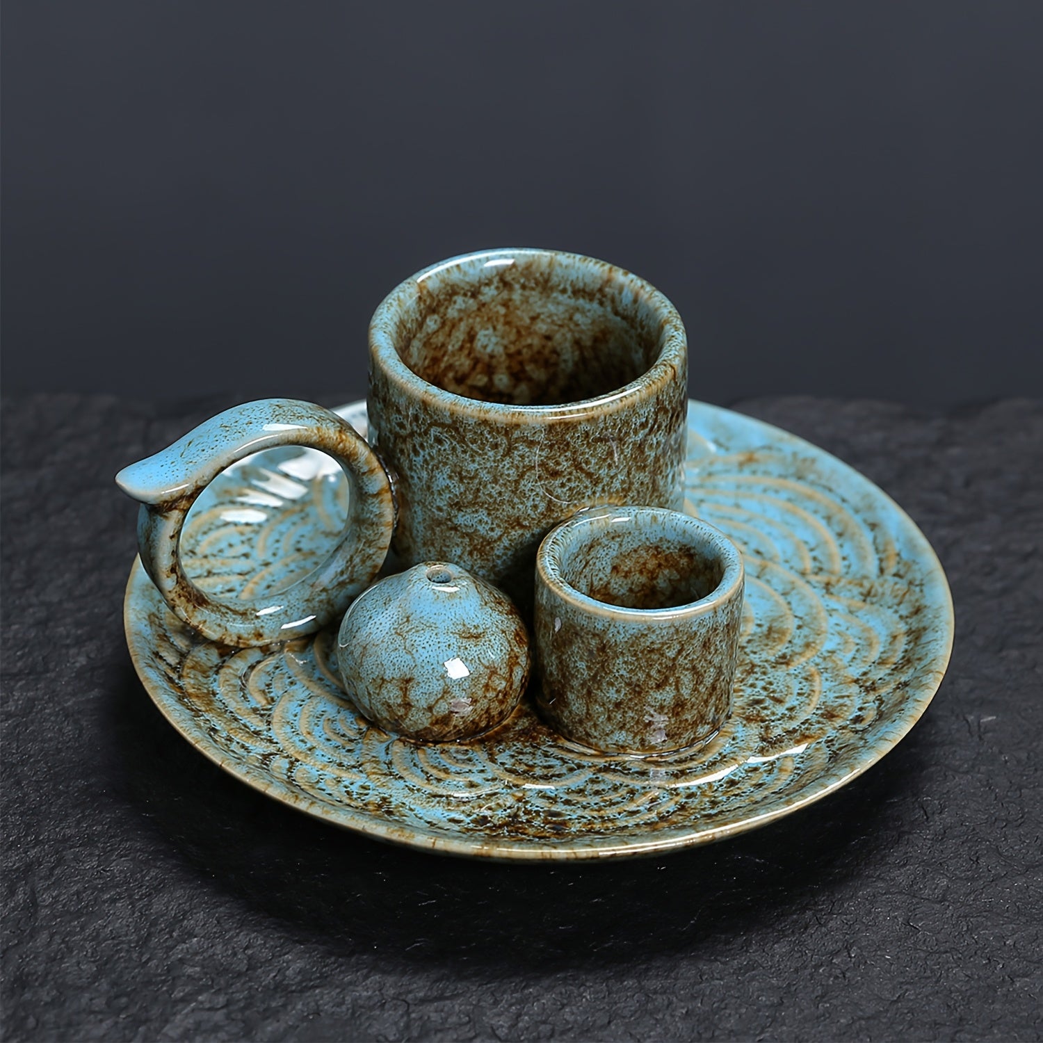 TEMU 1pc Premium Ceramic , With Handle, Suitable For Incense Sticks, Sage, Candle Holder, Perfect Ash Collection, Decor Tray, Ideal For Yoga,