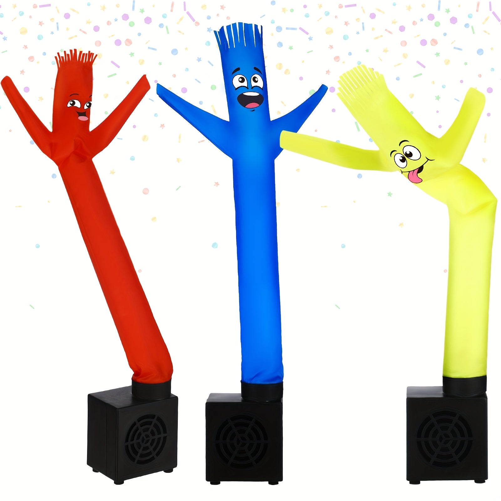 TEMU Christmas 3 Pcs Winter Mini Inflatable Tube Man Gift Wacky Waving Inflatable Tube Guy With Blower Desktop Mini Dancer Tubes Man Gift For Winter