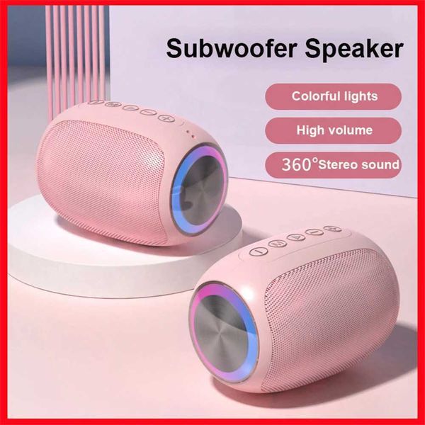 Loudspeaker box Pink Speaker Powerful Portable Speaker Box Outdoor Sound Box Waterproof 10W Bass Sound port TF Card FM Ra Z241028