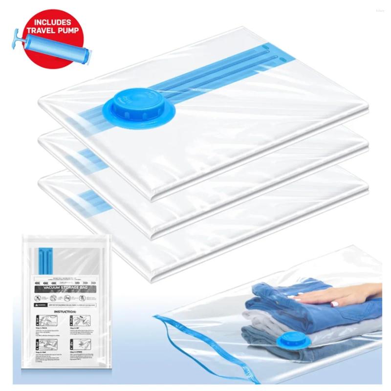 Storage Bags 3PCS-5Pcs Vacuum Seal Bag Space Saving For Comforters Clothes Pillow Bedding Blanket