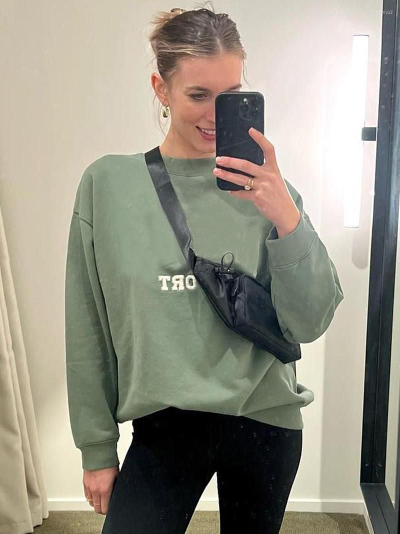 Women&#039;s Hoodies Letter Embroidered Sweatshirt Women 2024 Spring Autumn Clothing Cotton Tops Fashion Pullovers Sweatshirts Female