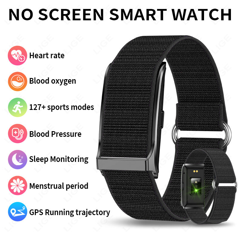 Screenless Smart Band 1ATM Waterproof, 127+ Sports Modes, GPS Tracking, 24-7 Health Monitor, Long Battery Life, Fitness Tracker for Men Women