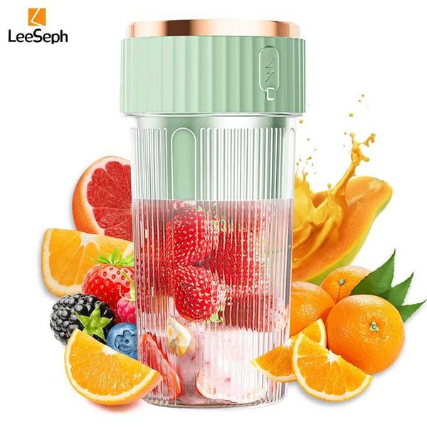 Leeseph portable blender cup rechargeable mini blender juicer home office travel gym sports portable juicer W241025
