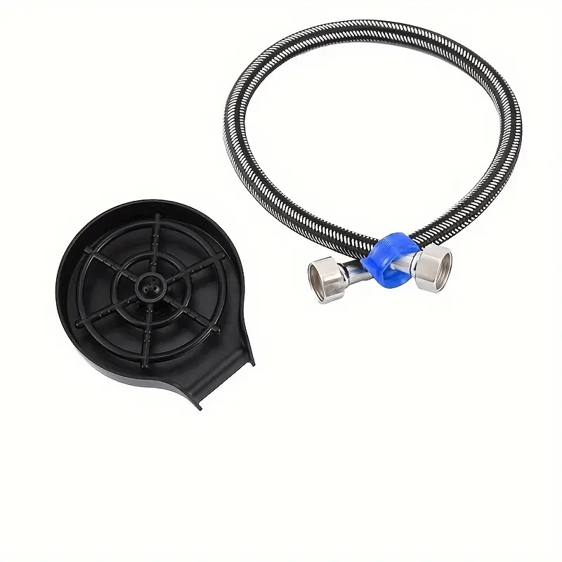 TEMU Automatic Glass Washer, Bar Washer Sink Accessory, Stainless Rinser, Automatic Bottle Washer With High Pressure Wash And Press, No Electricity