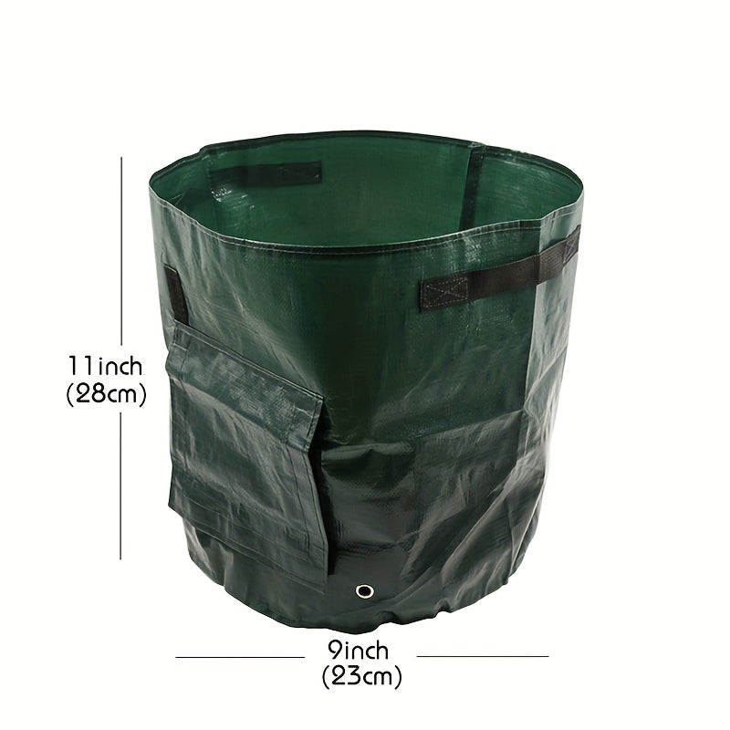 TEMU 2pcs Green Garden Grow Bags For Potatoes, Onions, Tomatoes & Carrots - Fabric Planters With Handles & Flap , Multiple Sizes, Drainage Holes,