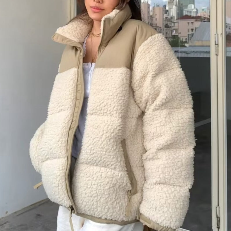 (go off picture not the description) Down Jackets with Zipper Fashion Designer Collar Cotton-padded Coats Winter Warm Coat for Women Men Black White