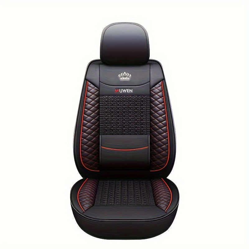 TEMU Single Seat - Five-seat Car Seat Covers, Breathable Full Surround Mats Woven For Vehicles, Suitable For Cars, Trucks, And Suvs In All .