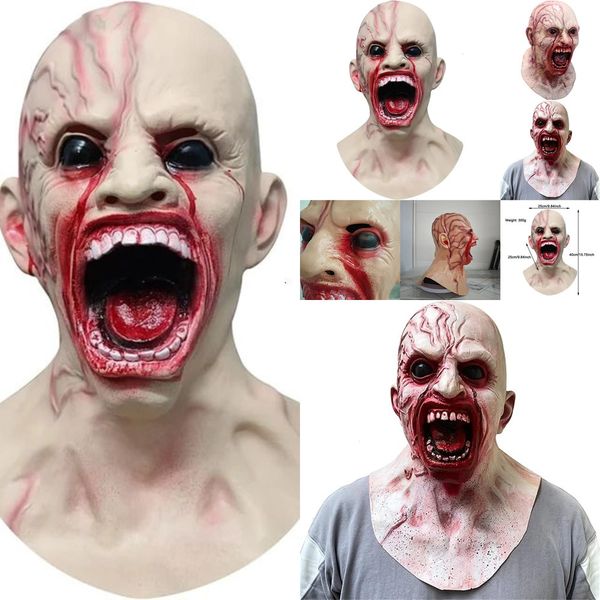 New New Creepy Halloween Scary Realistic Face Mask Adult Party Cosplay Costume Props Horror Infected Zombie Mas