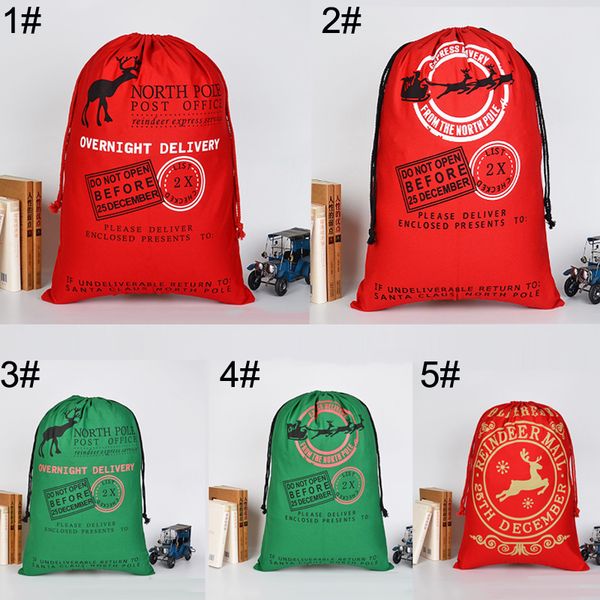 Red Gift Bags Santa Claus Candy Bag Xmas Elk Canvas Drawstring Sack New Year Christmas Decorations Home Storage Sac