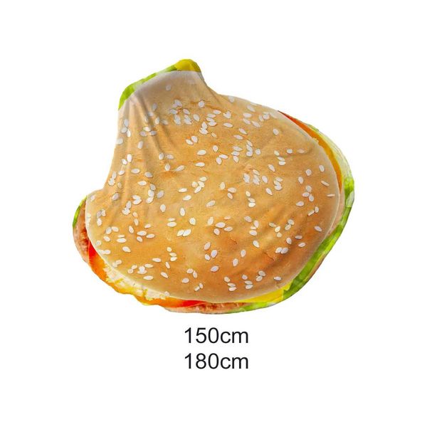 Flannel Blanket for Adult Kids Hamburger Blanket Funny Blanket Throw Blanket for Birthday Travel Napping Office Shawls BedroomM240807