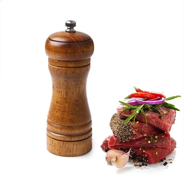 1pc 5-inch oak salt pepper grinder solid wood spice pepper grinder kitchen cooking tool Multi use seasoning bottle tools 240909