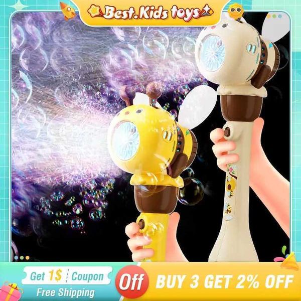 12 hole bee electric bubble gun childrens toy bubble machine soap manufacturer with light hair dryer outdoor wedding party giftW240902