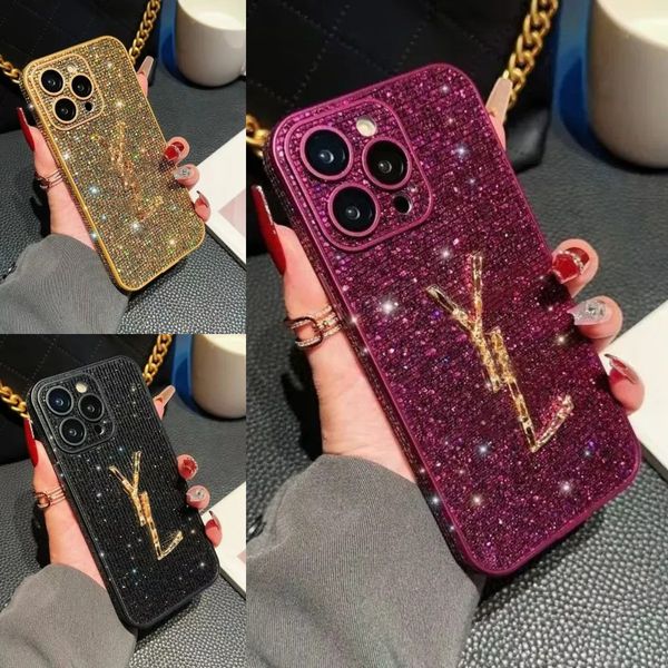 Glitter Phone Case Designer iPhone Case For iPhone 16 Pro Max Case iPhone 15 Pro Max 14 13 12 11 15 Plus Case Bling Sparkling Rhinestone Dia