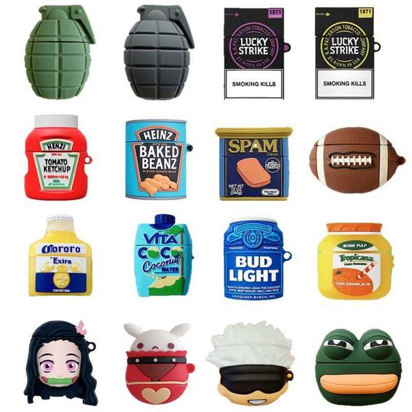 Earphone Accessories 3D Earphone Case For Airpods Pro 2 Silicone Soft Cute Cartoon Cover For Airpods 2 Funny Charging Box Cover Coque For Ai