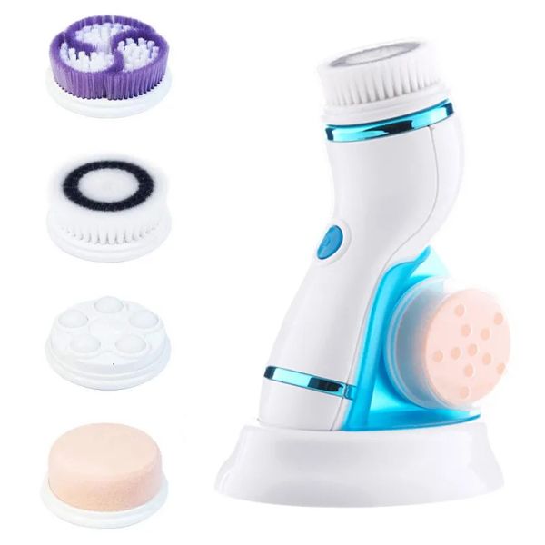 4 in 1 Electric Cleanser Skin Pore Cleaner Face Massager Cleaning Machine Body Cleansing Beauty Brush Tool 240626
