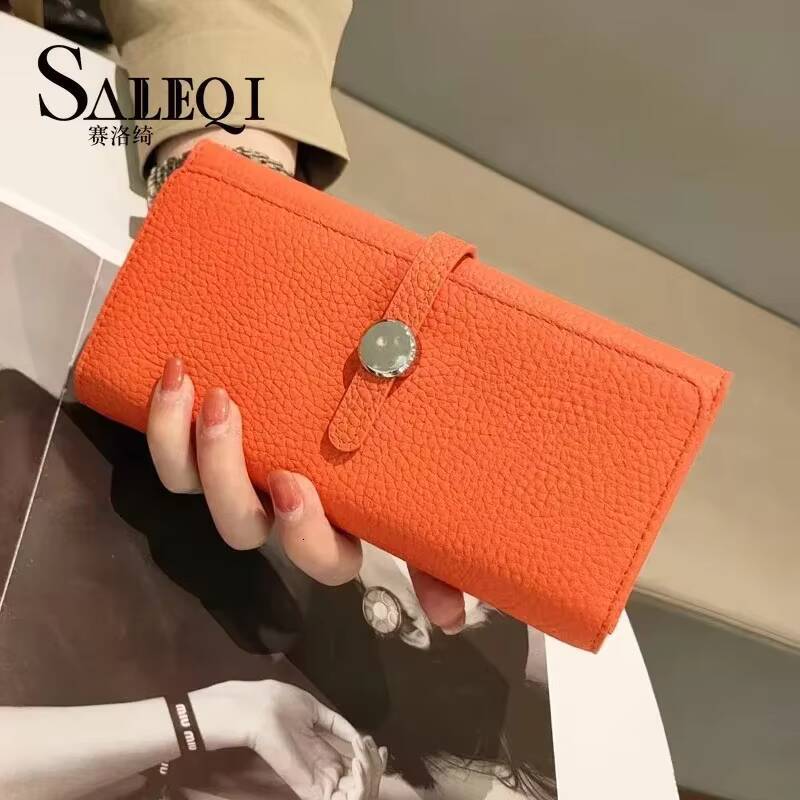 Genuine Leather Wallet Women Long Clutch Fashion Luxury Brand Ladies Purses Card Holder Zipper Coin Pocket High Quality Billfold ddmynov