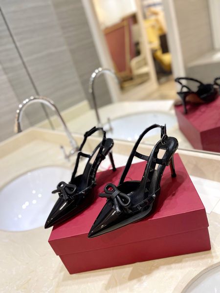 Women Designer heels Denim Slingback Sandals leather sole dress shoes flats mid Heels Classic Luxury sandals Kitten Heels sandals