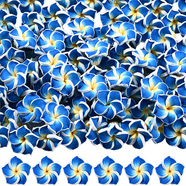 100Pcs Handmade Polymer Clay 3D Flower Plumeria Beads