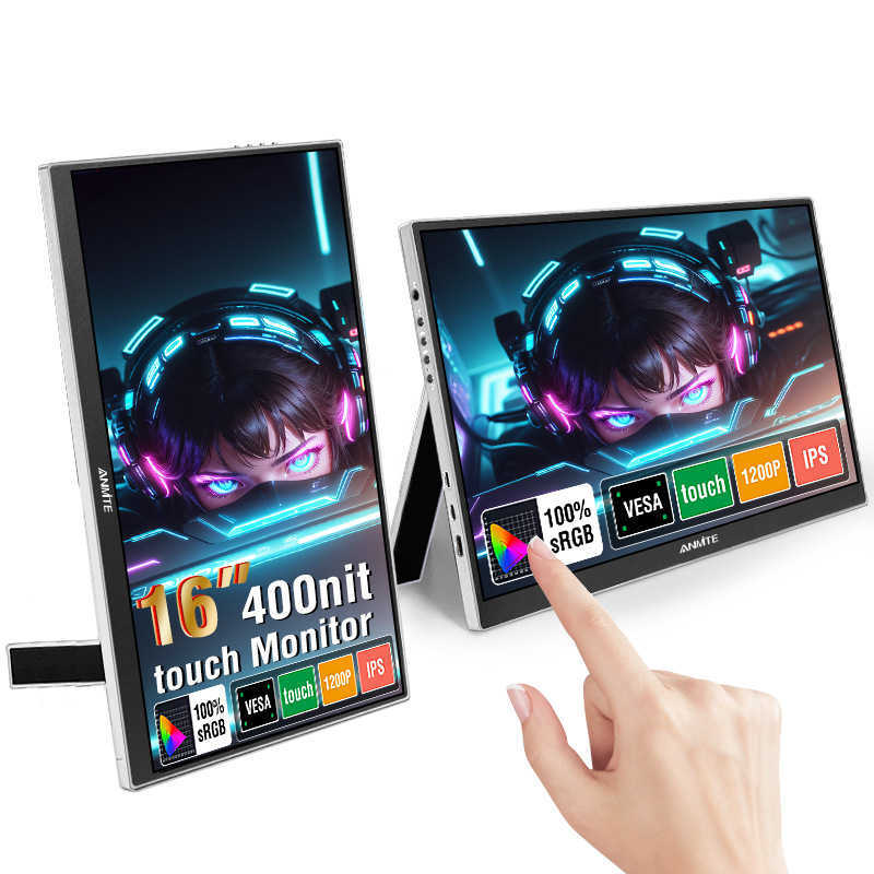 Anmite 16-inch IPS portable touch display laptop extended screen external display gaming console Z251021