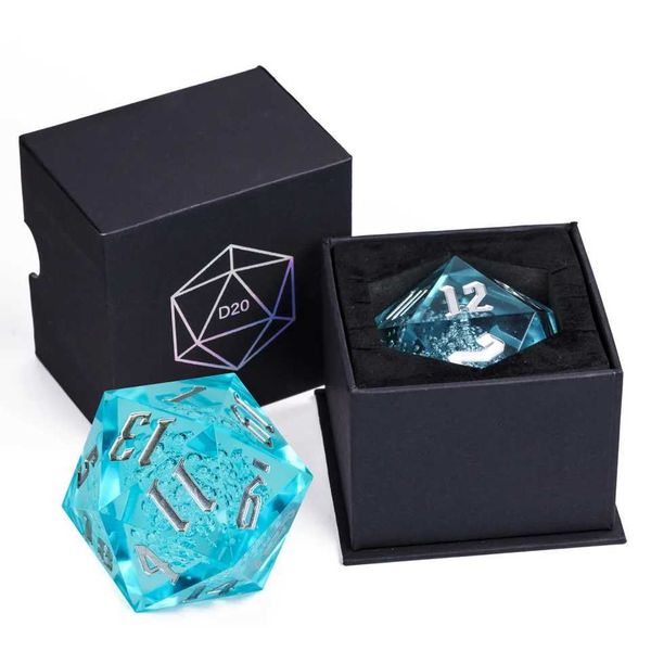 Dice Games Poludie 1pc Crystal 55mm D20 Dice 20 Sides Large Size Polyhedral Dice for Role-Play Game D D Bar Pub Party RPG Board Games S24531