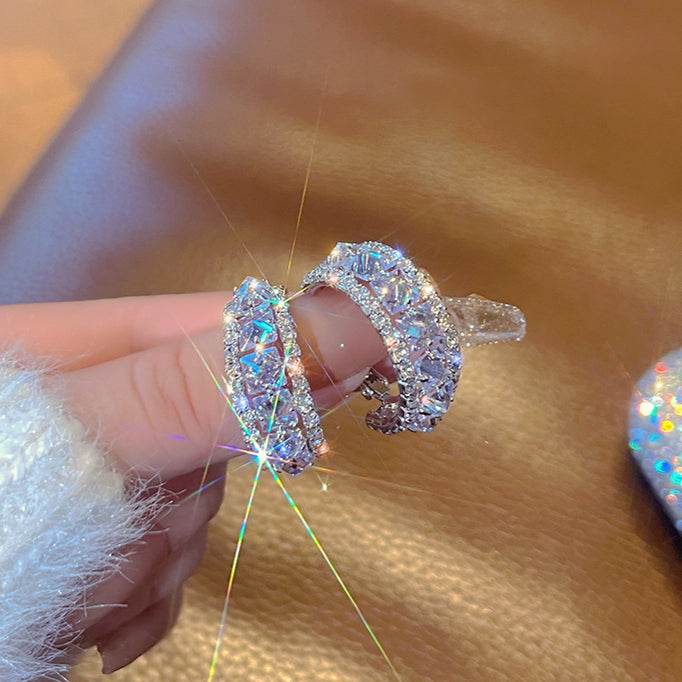 Luxury Brand Earrings Hoops Silver Gold Plated Stud Earrings Hoop Earring Circle Accessories Designer Wedding Party Jewelry Gift