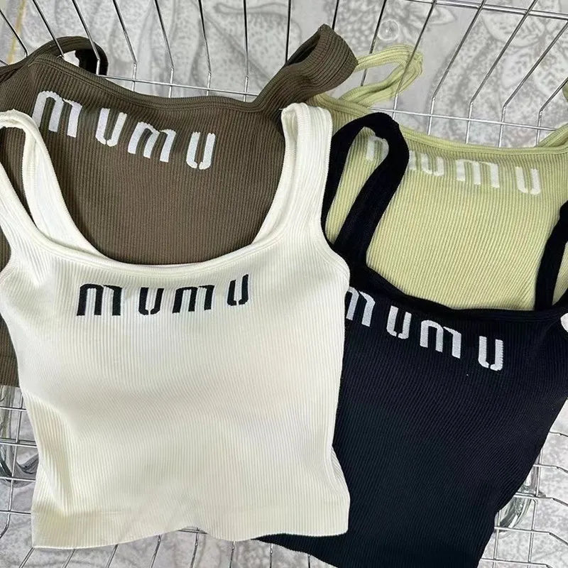 womens tanks top designer tank top women designer luxury vest sleeveless camis pure cotton fashionable knitted camisole tees BFG2501215