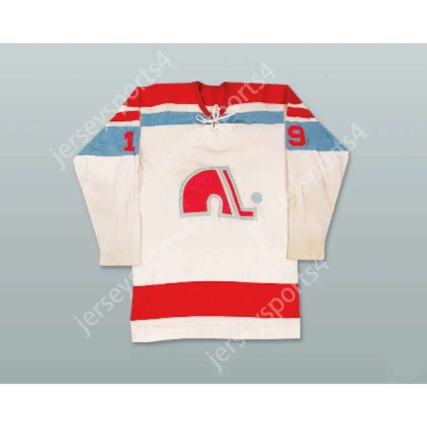 Gdsir Custom 19 WHITE WHA 1972-73 QUEBEC NORDIQUES HOME HOCKEY JERSEY NEW Top Ed S-M-L-XL-XXL-3XL-4XL-5XL-6XL