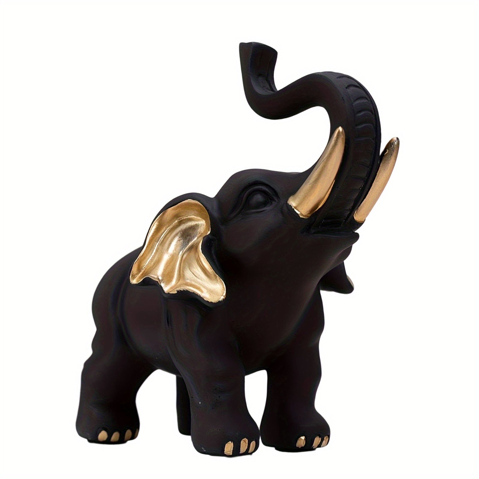 TEMU Elephant Figurine Realistic Cute Resin Animal Statue For Desktop Home Decor Present