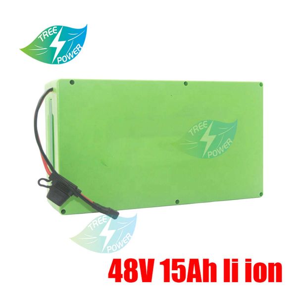Batería recargable de iones de litio para bicicleta eléctrica, 48v, 15ah, 1000w, con BMS para e-scooter, motocicleta de Golf + cargador 3A