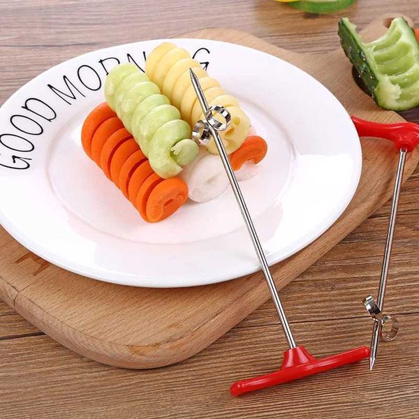 Batata Spiral Cutter Manual Tambor Francês Frita Cutter Twisted Kitchen Kitchen Small Tool Tool Fool Slicer de vegetais x250125