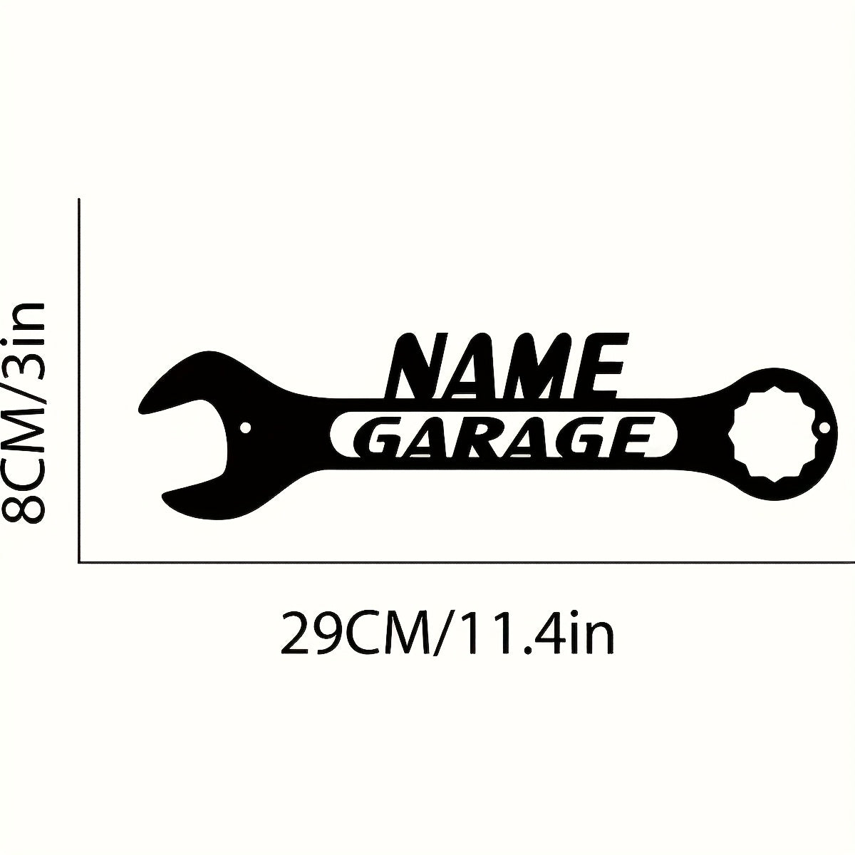 TEMU Customizable Metal Wrench Garage Sign - Personalized Name Wall Decor, Ideal Father's Day Gift, Durable & Reusable, For Dad's Workshop Or For Man