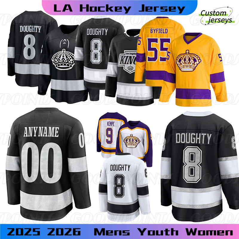 Los angelesCity hockey jersey Gretzky Kopitar Doughty Kempe Clarke Quick Kings jersey Forsberg Fiala Adrian Kempe Quinton Byfield Dionne 2025 men Ho
