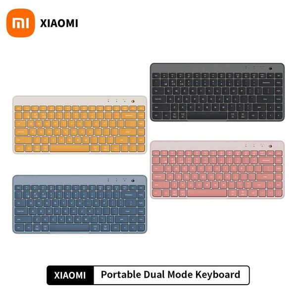 Colorful Portable Dual Mode Keyboard With Mouse Wireless 2.4GHz Multi Device Connection With Split HolderLX241031