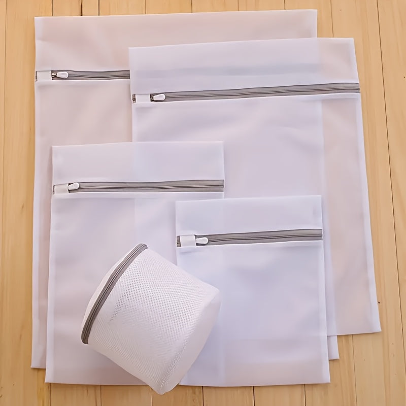 TEMU 5pcs Heavy-duty Zippered Mesh Laundry Bags - 3 Sizes (large, Medium, Small) For , Underwear & Bras | Polyester Machine-washable Organizers With