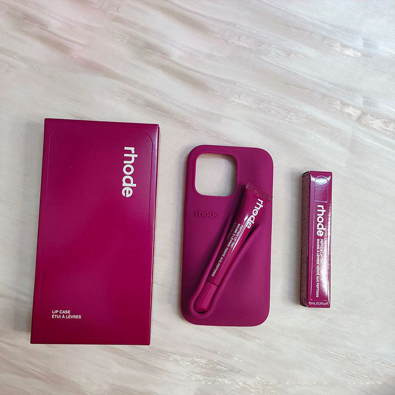 Rhode Lip Gloss Holder Designer Phone Case for Apple iPhone 16 Luxury Silicone Lipgloss Lipstick Make-up Cosmetic Lip Balm Lens Bump Back Cover Coqu