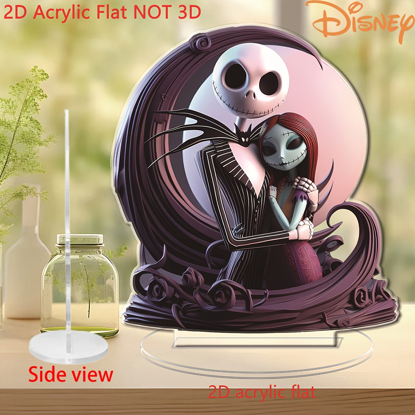 TEMU 2d Flat, 1pc Before Christmas Jack And Desktop Decoration - Officially Licensed, Purple Gothic - No Power Needed, Flat Surface Decor For Home,