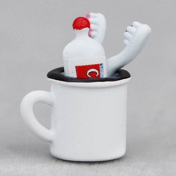 Legierung Zahnbürste Zahnpasta Set Miniatur Ornamente