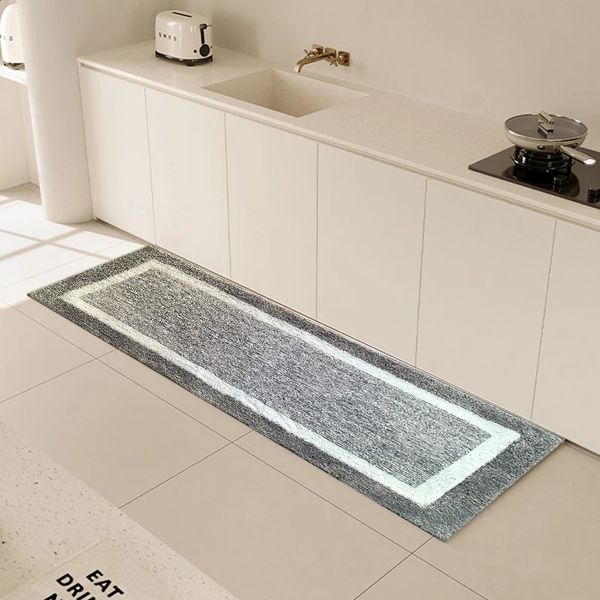 Modern kitchen floor mat bedroom absorbent anti slip long carpet fashionable and simple home decoration snowflake velvet carpet 241118