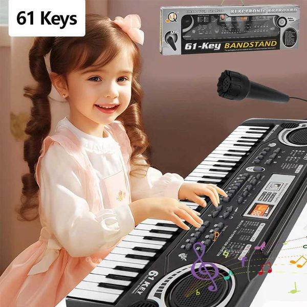 Chriyungel Kids Electronic Piano Keyboard with Microphone 61 - 37 Keys Organ Musical Instrument Toy Gift for Child Beginners Y240813