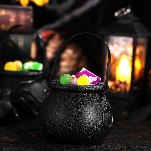 12pcs Halloween Candy Bucket Witch Skull Cauldron Kettles Trick Or Treat Candy Pail Holder Party Scene Prop DecorationsCL240726
